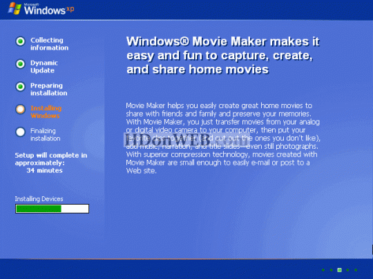 Početak instalacije Windows XP-a